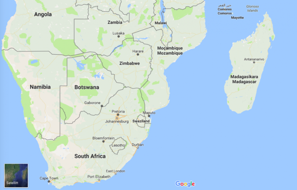 Google Maps: Madagaskar og omegn